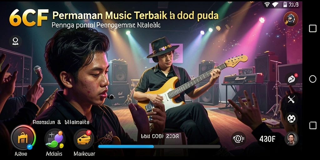 Tampilan gameplay <strong>6CF</strong> yang interaktif dengan berbagai pilihan lagu.