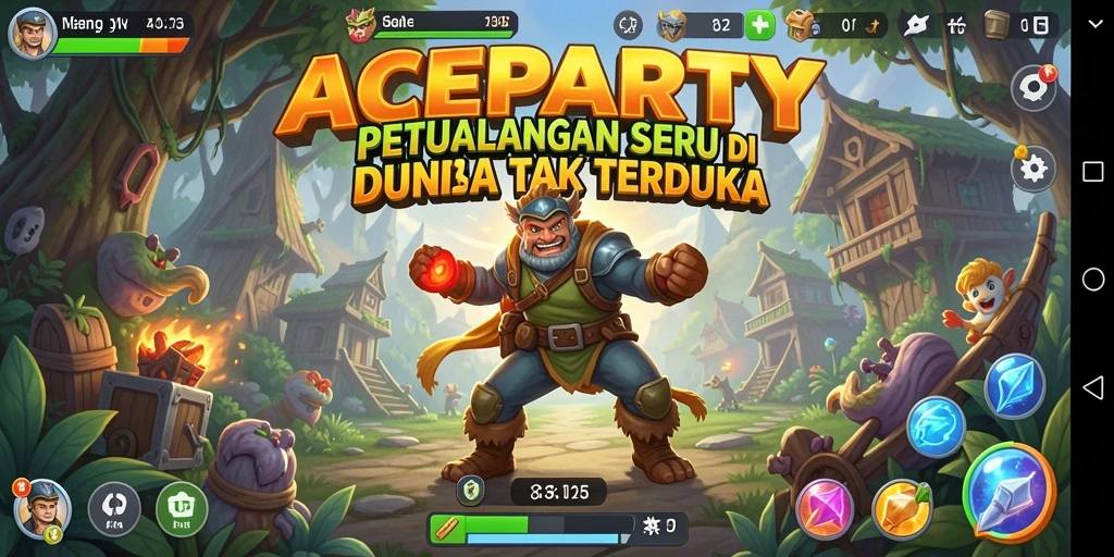 Tampilan gameplay seru ACEPARTY yang penuh tantangan dan petualangan.