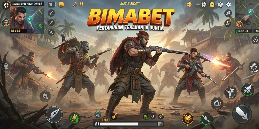 Screenshot gameplay BIMABET menampilkan aksi seru Battle Royale.