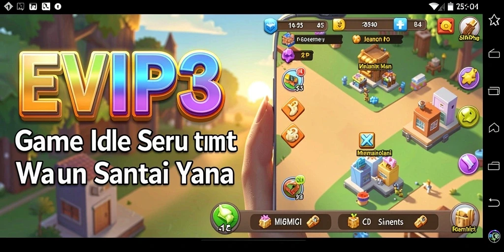 Screenshot EVIP3 menampilkan gameplay Idle yang menarik dan adiktif.