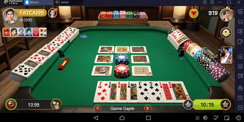 Screenshot permainan Gaple dengan tampilan antarmuka yang menarik.