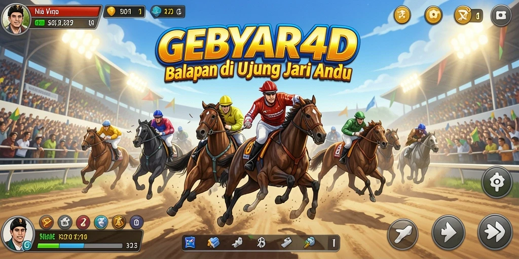 Tampilan gameplay GEBYAR4D yang memukau saat balapan.