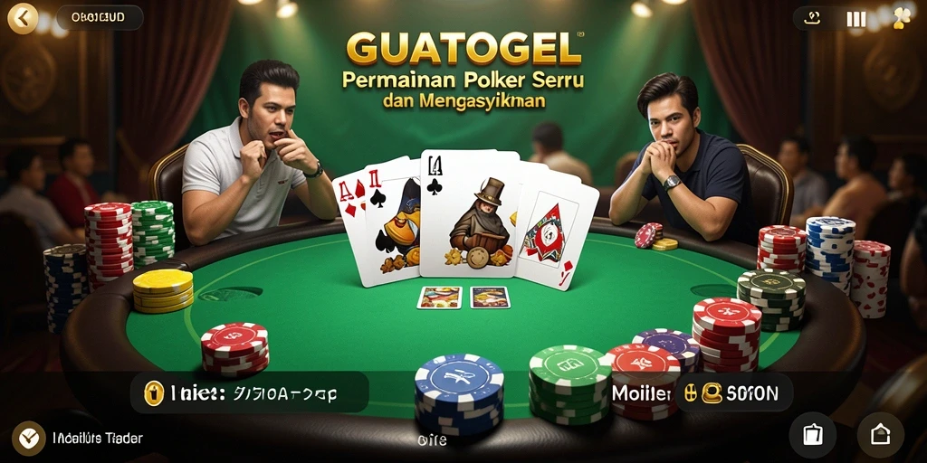 Screenshot gameplay GUATOGEL menampilkan pemain bersaing dalam permainan poker.