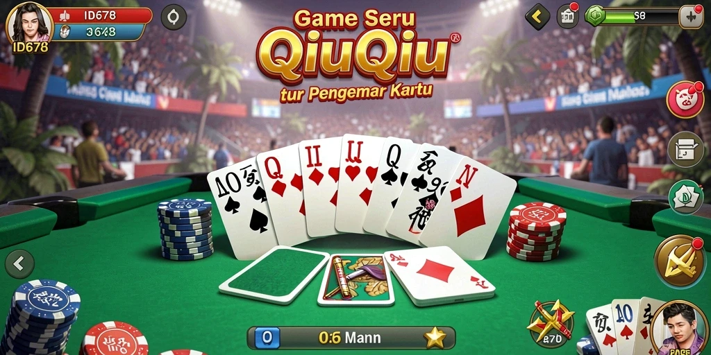 Tampilan gameplay seru dalam ID678 dengan kartu QiuQiu.
