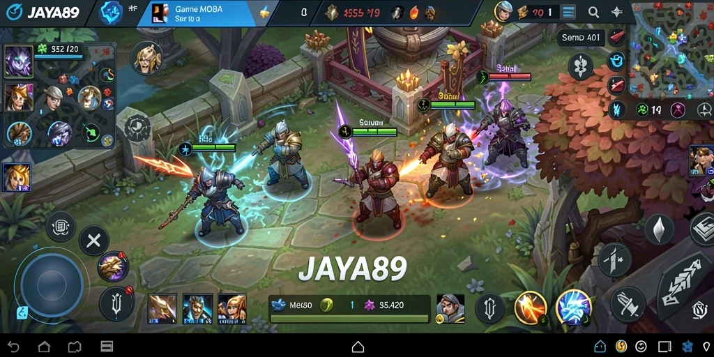 Screenshot gameplay <strong>JAYA89</strong> menunjukkan pertempuran strategi yang intens.