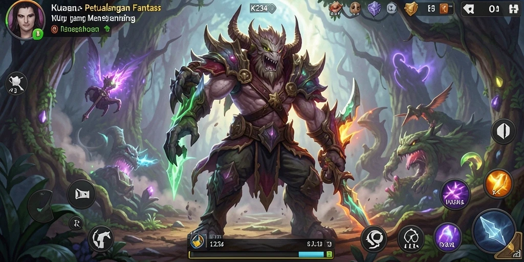 Screenshot utama K234 menampilkan aksi seru dalam petualangan RPG.
