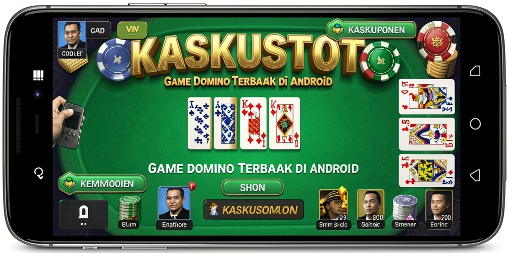 Tampilan screenshot KASKUSTOTO menunjukkan gameplay seru permainan domino.