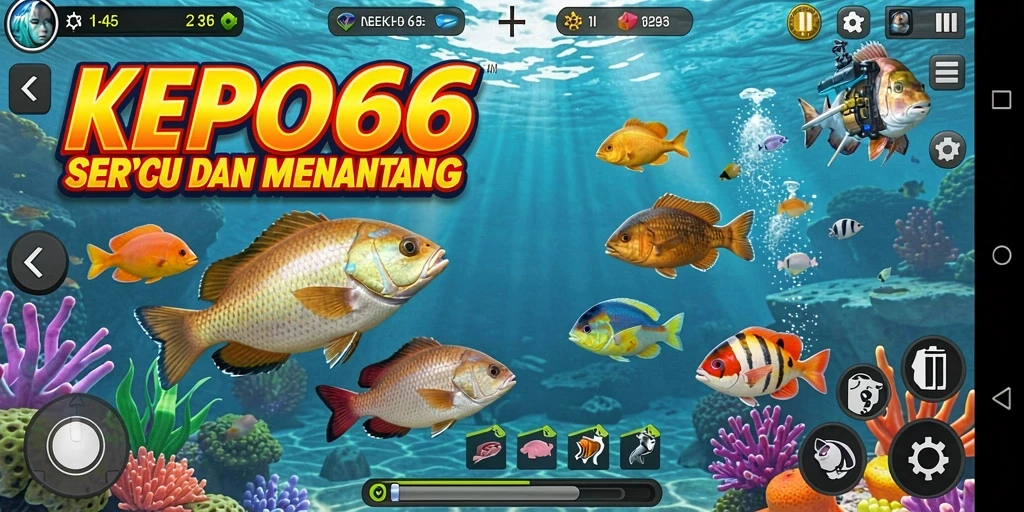 Gameplay KEPO66 menampilkan aksi menembak ikan yang seru dan mendebarkan.