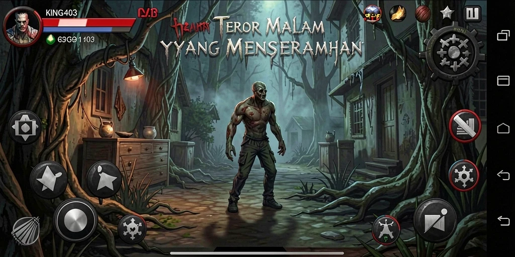 Tangkapan layar KING403 menampilkan suasana Horror mencekam saat bermain.