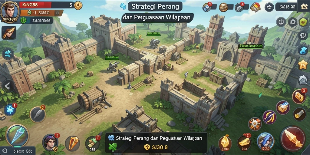 Tampilan gameplay KING88 dengan strategi dan pertempuran mendalam.