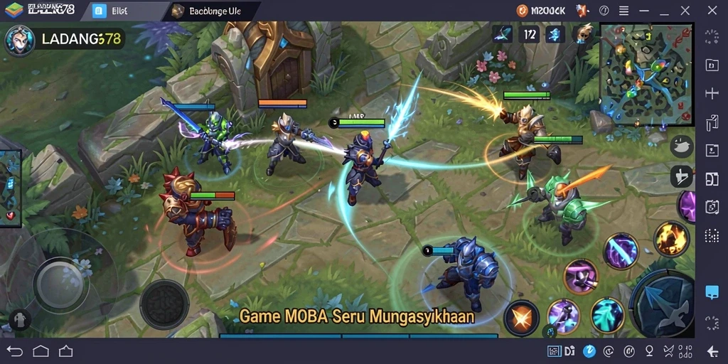 Tampilan gameplay epik di LADANG78 yang penuh aksi.