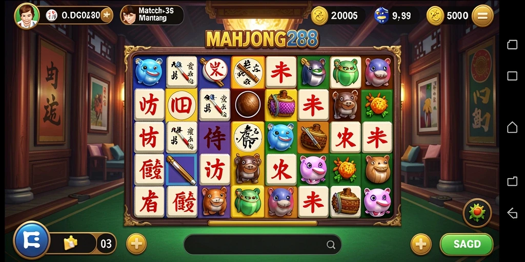 Tampilan gameplay MAHJONG288 yang penuh warna dan menarik.