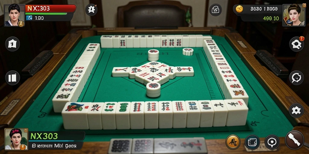 Screenshot utama NX303 menampilkan gameplay Mahjong yang mendebarkan dan grafis yang menarik.