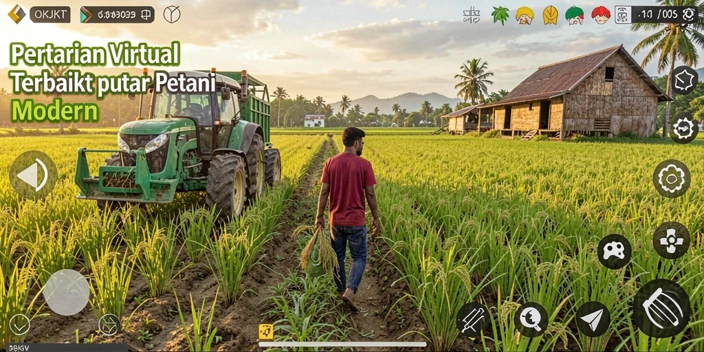 Screenshot gameplay OKJKT yang menampilkan aktivitas bertani yang seru.