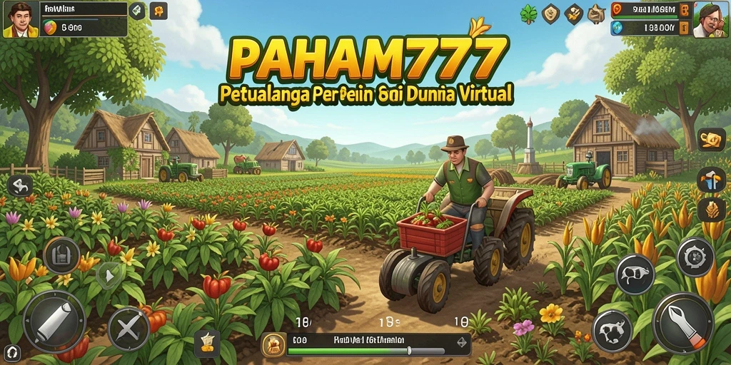 Tangkapan layar dari gameplay PAHAM777 menampilkan aktivitas pertanian yang seru.