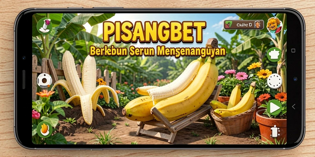 Gameplay seru PISANGBET dengan suasana berkebun yang menyenangkan.