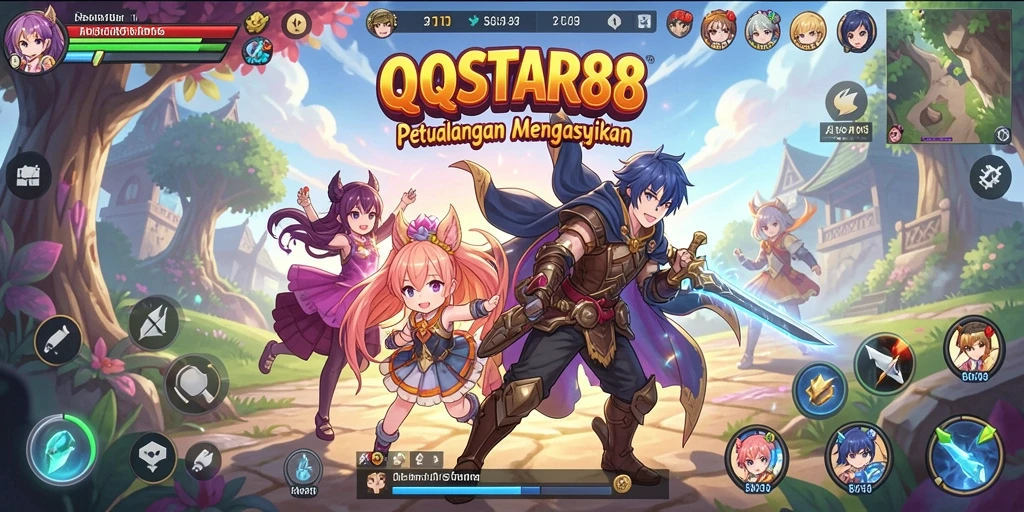Tampilan gameplay seru di dunia Anime dengan karakter menarik.