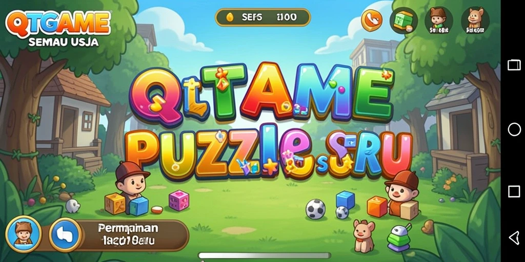 Tampilan gameplay QTGAME saat menyelesaikan teka-teki Puzzle yang menantang.