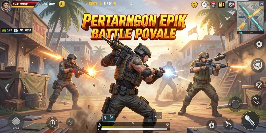 Gameplay RPRR yang sengit dan seru dalam mode Battle Royale.