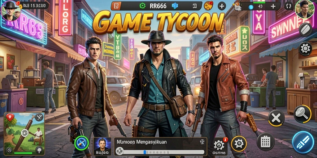Screenshot gameplay <strong>RR666</strong> yang menunjukkan desain kantor yang kreatif.