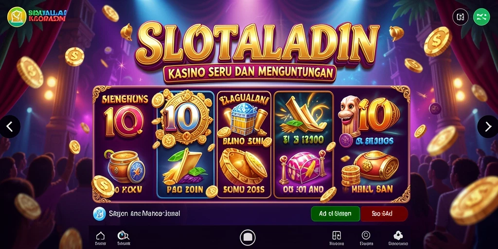 Tampilan permainan SLOTALADIN dengan grafik menarik dan efek suara yang memukau.