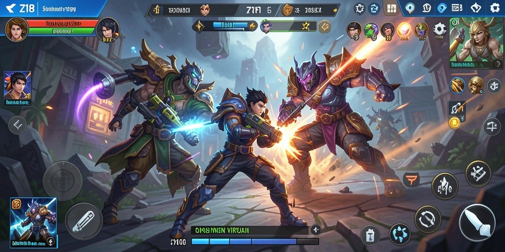 Gameplay Z18 menampilkan pertarungan mendebarkan antar karakter.